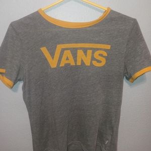 Mustard yellow / grey vans t shirt